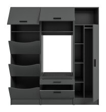 Waschmaschinenumbauschrank >Free< in Anthrazit - 176x195x68cm (BxHxT)