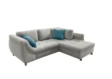 Polsterecke >Allin< in silber / petrol , Cord -...