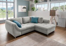 Polsterecke >Allin< in silber / petrol , Cord -...