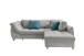 Polsterecke >Allin< in silber / petrol , Cord - 250x66x190cm (BxHxT)