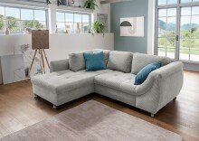 Polsterecke >Allin< in  silber / petrol, Cord -...