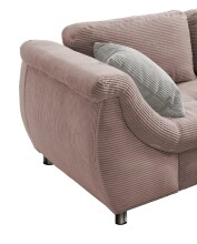 Polsterecke >Allin< in rosa / silber, Cord - 250x66x190cm (BxHxT)