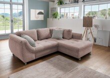 Polsterecke >Allin< in rosa / silber, Cord -...