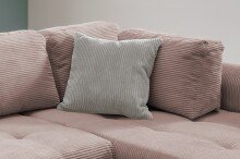 Polsterecke >Allin< in rosa / silber, Cord - 250x66x190cm (BxHxT)