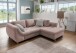 Polsterecke >Allin< in rosa / silber, Cord - 250x66x190cm (BxHxT)