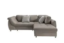 Polsterecke >Allin< in grau-braun / silber, Cord -...