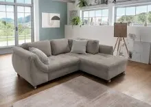 Polsterecke >Allin< in grau-braun / silber, Cord -...