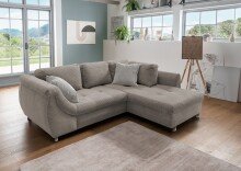 Polsterecke >Allin< in grau-braun / silber, Cord -...