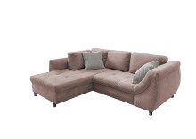 Polsterecke >Allin< in rosa / silber, Cord - 250x66x190cm (BxHxT)