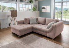 Polsterecke >Allin< in rosa / silber, Cord -...