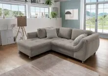 Polsterecke >Allin< in grau-braun / silber, Cord -...