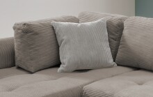 Polsterecke >Allin< in grau-braun / silber, Cord - 250x66x190cm (BxHxT)