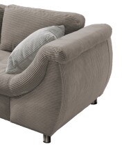 Polsterecke >Allin< in grau-braun / silber, Cord - 250x66x190cm (BxHxT)