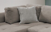 Polsterecke >Allin< in grau-braun / silber, Cord - 250x66x190cm (BxHxT)