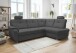 Ecksofa >Elli< in 3609 Mango anthrazit, Mikrofaser - 264x92x180cm (BxHxT)