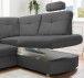 Ecksofa >Elli< in 3609 Mango anthrazit, Mikrofaser - 264x92x180cm (BxHxT)