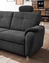 Ecksofa >Elli< in 3609 Mango anthrazit, Mikrofaser - 264x92x180cm (BxHxT)
