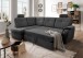 Ecksofa >Elli< in 3609 Mango anthrazit, Mikrofaser - 264x92x180cm (BxHxT)