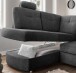 Ecksofa >Elli< in 3609 Mango anthrazit, Mikrofaser - 264x92x180cm (BxHxT)