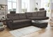 Ecksofa >Elli< in 3603 Mango braun, Mikrofaser - 264x92x180cm (BxHxT)