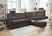 Ecksofa >Elli< in 3603 Mango braun, Mikrofaser - 264x92x180cm (BxHxT)