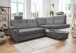 Ecksofa >Elli< in 3618 Mango asche, Mikrofaser - 264x92x180cm (BxHxT)