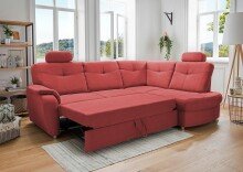Ecksofa >Elli< in 3600 Mango rot, Mikrofaser -...
