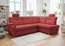 Ecksofa >Elli< in 3600 Mango rot, Mikrofaser -...
