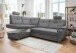 Ecksofa >Elli< in 3618 Mango asche, Mikrofaser - 264x92x180cm (BxHxT)