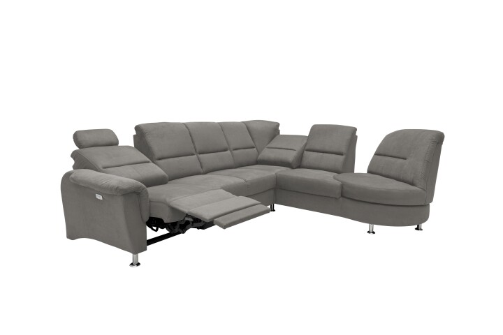 Ecksofa >Ludwigshafen< in 1219 Toro anthrazit - 236x113x275cm (BxHxT)
