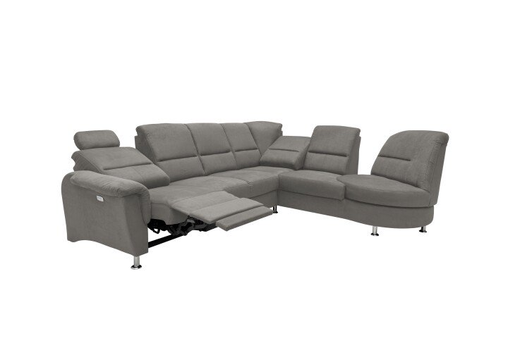 Ecksofa >Ludwigshafen< in 1219 Toro anthrazit - 236x113x275cm (BxHxT)