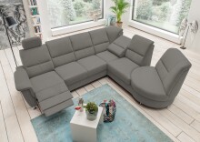 Ecksofa >Ludwigshafen< in 1219 Toro anthrazit - 236x113x275cm (BxHxT)