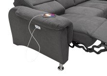 Ecksofa >Ludwigshafen< in 1217 Toro schwarz, Mikrofaser - 236x113x275cm (BxHxT)