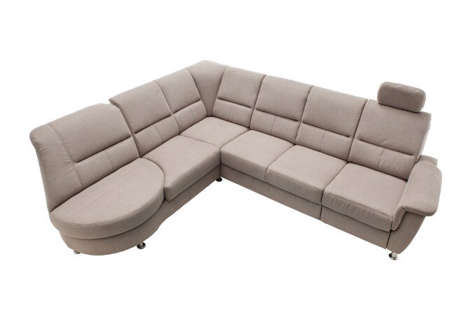 Ecksofa >Ludwigshafen< in 1214 Toro dunkelgrau, Mikrofaser - 236x113x275 (BxHxT)