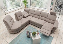 Ecksofa >Ludwigshafen< in 1214 Toro dunkelgrau, Mikrofaser - 236x113x275 (BxHxT)