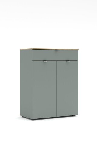 Kommode >Bari< in Schilf grün, Spannplatte, MDF - 78x101x41cm (BxHxT)