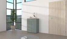 Kommode >Bari< in Schilf grün, Spannplatte, MDF - 78x101x41cm (BxHxT)