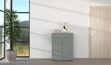 Kommode >Bari< in Schilf grün, Spannplatte, MDF - 78x101x41cm (BxHxT)