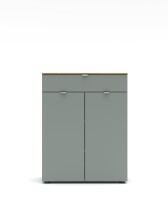 Kommode >Bari< in Schilf grün, Spannplatte, MDF - 78x101x41cm (BxHxT)