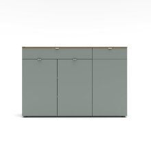 Sideboard >Bari< in Schilf grün, Spannplatte, MDF - 150x101x41cm (BxHxT)