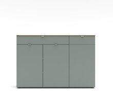 Sideboard >Bari< in Schilf grün, Spannplatte, MDF - 150x101x41cm (BxHxT)