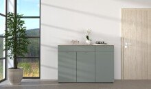 Sideboard >Bari< in Schilf grün, Spannplatte, MDF - 150x101x41cm (BxHxT)