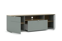 Lowboard >Bari< in Schilf grün, Spannplatte, MDF - 180x55x41cm (BxHxT)