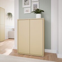 Schuhkommode >ALICE SPRINGS< in Buttergelb - 74,5x99,1x34,9cm (BxHxT)