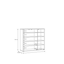 Schuhkommode >ALICE SPRINGS< in Nachtblau - 109,2x99,1x34,9cm (BxHxT)