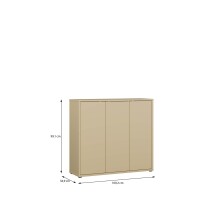 Schuhkommode >ALICE SPRINGS< in Buttergelb - 109,2x99,1x34,9cm (BxHxT)