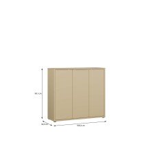 Schuhkommode >ALICE SPRINGS< in Buttergelb - 109,2x99,1x34,9cm (BxHxT)