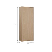 Schuhschrank >ALICE SPRINGS< in Elegancia Eiche Dekor - 74,5x191,9x34,9 (BxHxT)