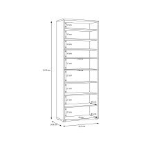 Schuhschrank >ALICE SPRINGS< in Taupe - 74,5x191,9x34,9cm (BxHxT)