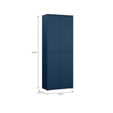 Schuhschrank >ALICE SPRINGS< in Nachtblau - 74,5x191,9x34,9cm (BxHxT)